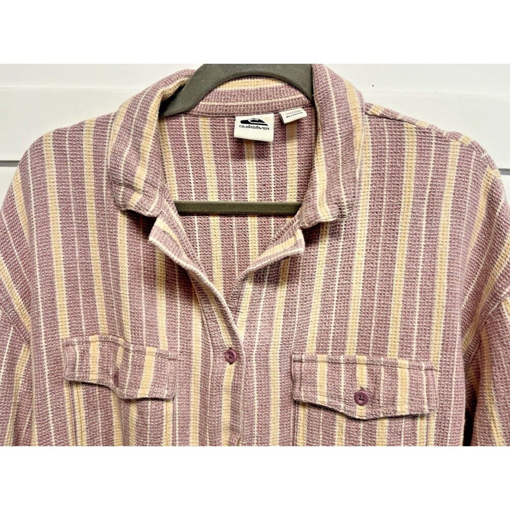 Quicksilver Sunset Strip Women's Long Sleeve Button Up Cotton Shirt Size XL